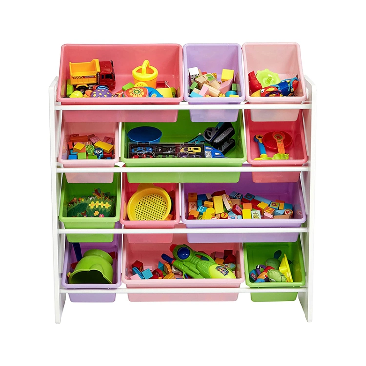 Kids Plastic Wooden Toy Organizer Rack Kindergarten Furniture