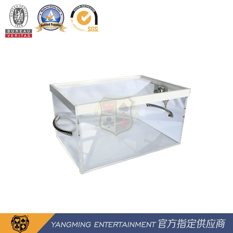 Baccarat Gaming Table Professional Custom Transparent Acrylic Handle Poker Card Discarded Card Box Ym-Dh05